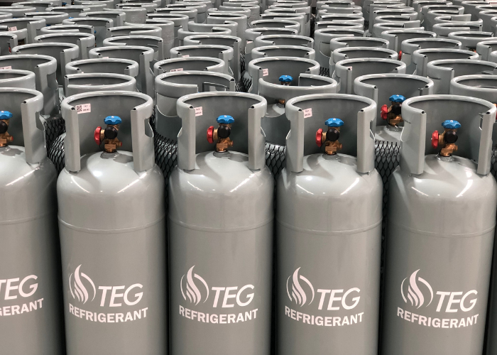 refrigerant igas TEG refillable cylinder R22, R134a, R404A, R410A